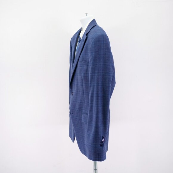 Hart Schaffner Marx Wool Blue Plaid W/ Purple Windowpane Blazer / Sport Coat 42R - Picture 5 of 13